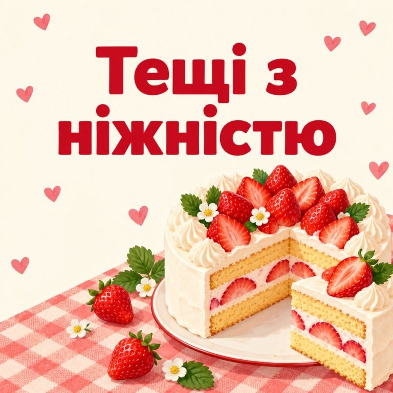 Тещі з ніжністю - листівка з привітанням з Днем народження тещі