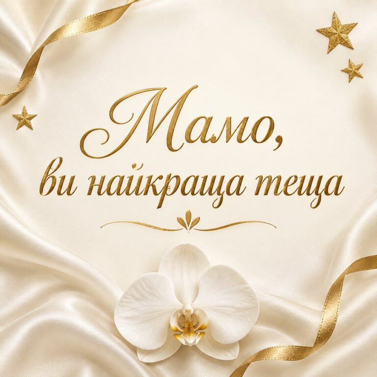 Мамо, ви найкраща теща - листівка з привітанням з Днем народження тещі