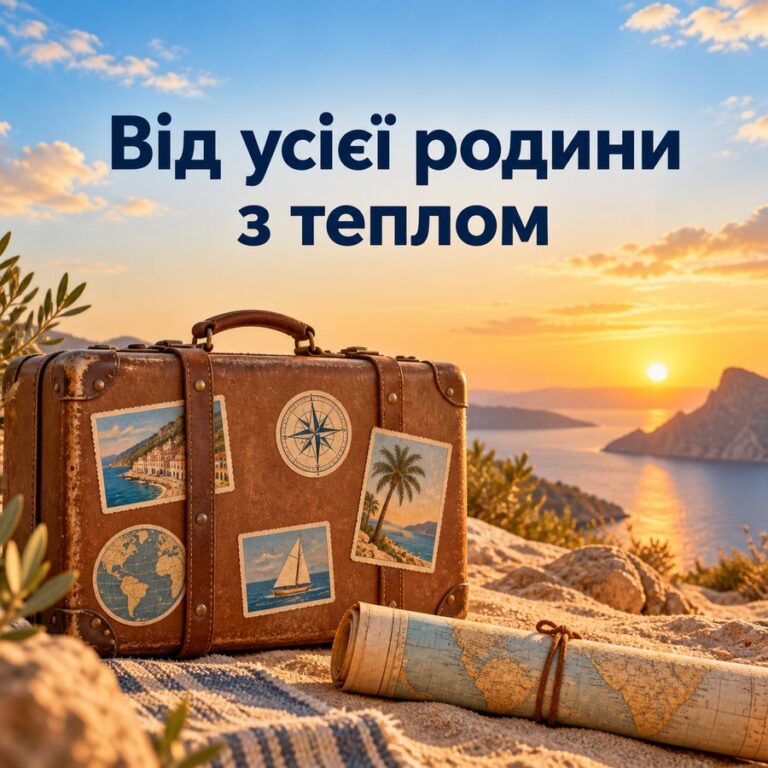 Від усієї родини з теплом - листівка з привітанням з Днем народження тещі