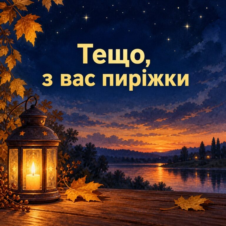 Тещо, з вас пиріжки - листівка з привітанням з Днем народження тещі