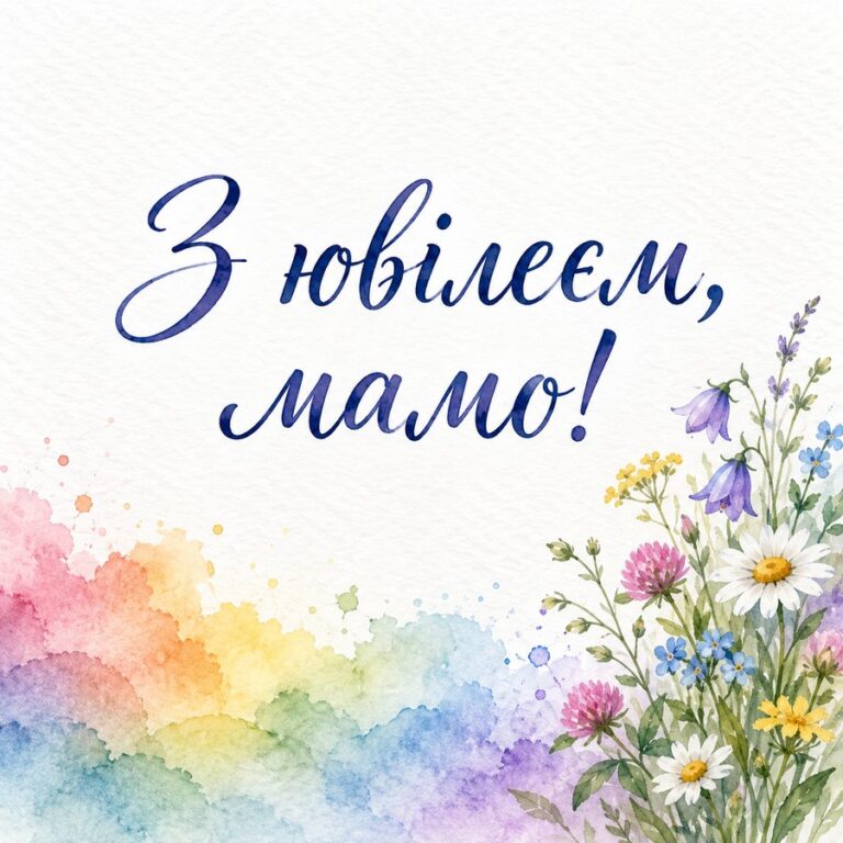 З ювілеєм, мамо! - листівка з привітанням з Днем народження тещі