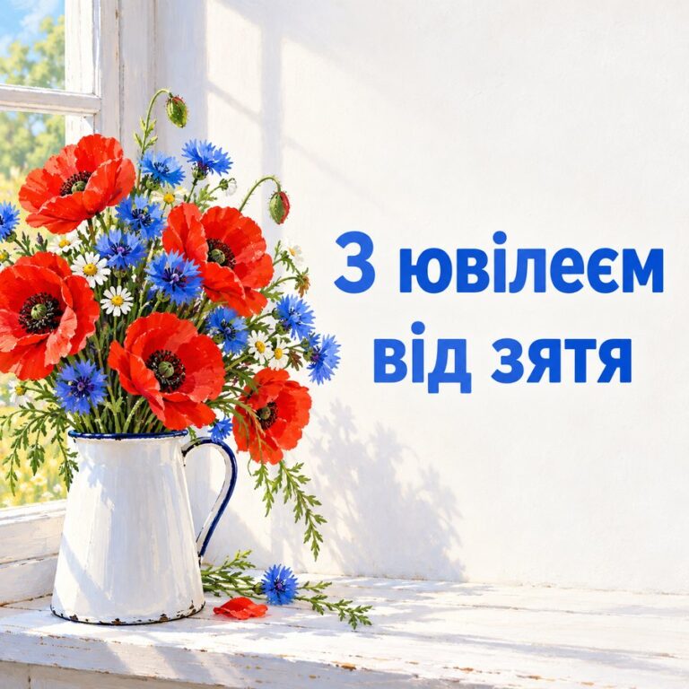 З ювілеєм від зятя - листівка з привітанням з Днем народження тещі