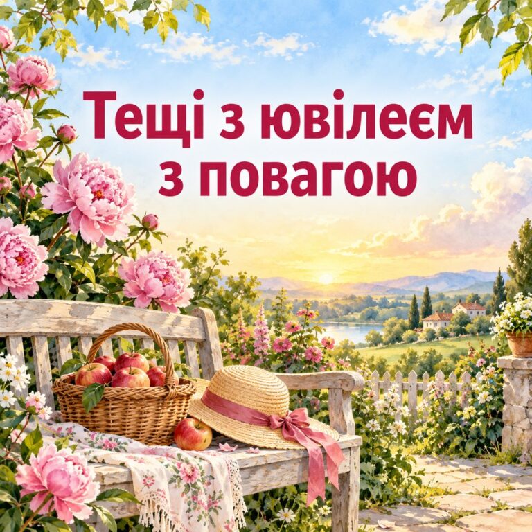 Тещі з ювілеєм з повагою - листівка з привітанням з Днем народження тещі