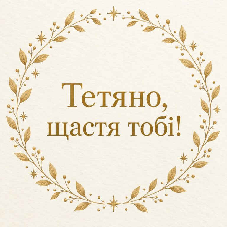 Тетяно, щастя тобі! - листівка з привітанням з днем народження Тетяні