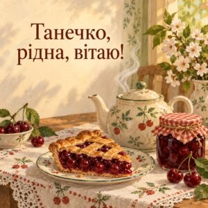 Танечко, рідна, вітаю! - листівка з привітанням з днем народження Тетяні