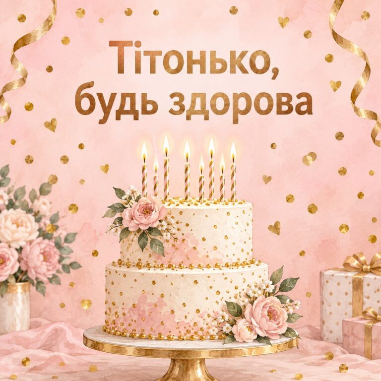 Тітонько, будь здорова - листівка з привітанням з Днем народження тітці