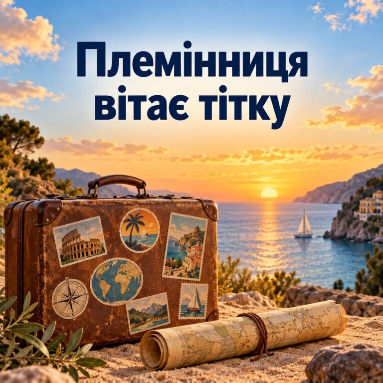 Племінниця вітає тітку - листівка з привітанням з Днем народження тітці