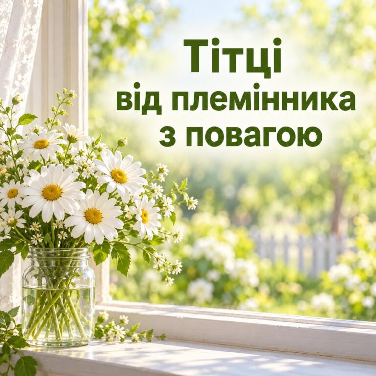 Тітці від племінника з повагою - листівка з привітанням з Днем народження тітці