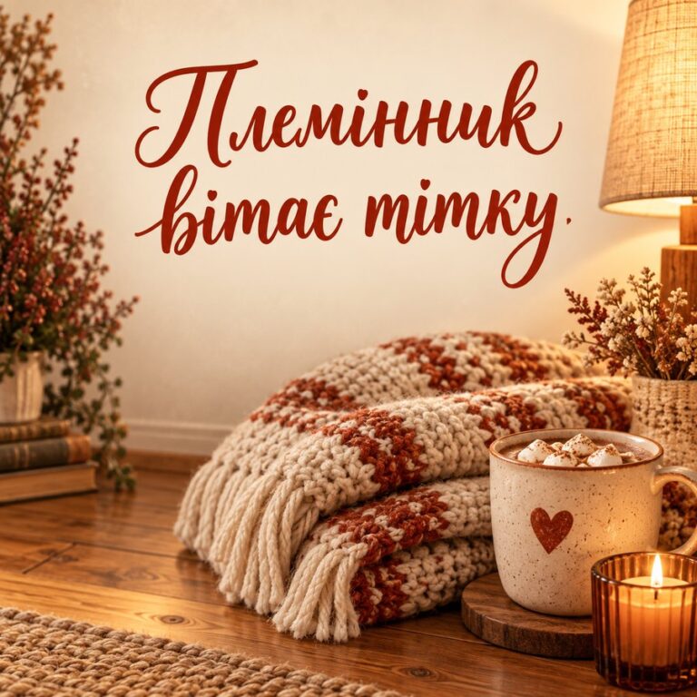 Племінник вітає тітку - листівка з привітанням з Днем народження тітці