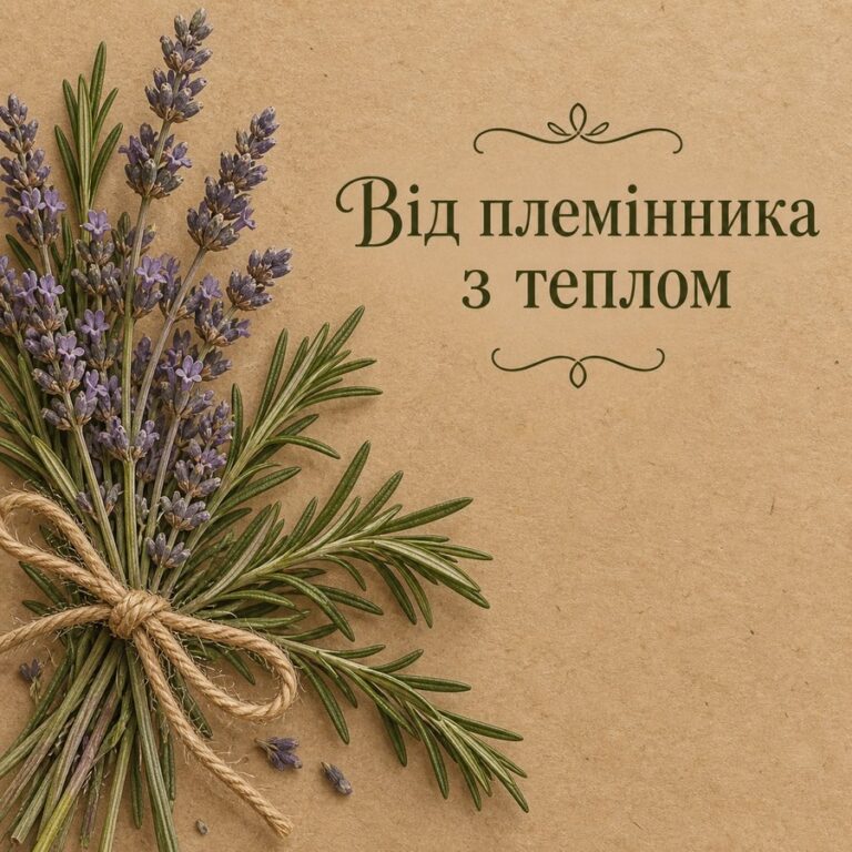 Від племінника з теплом - листівка з привітанням з Днем народження тітці