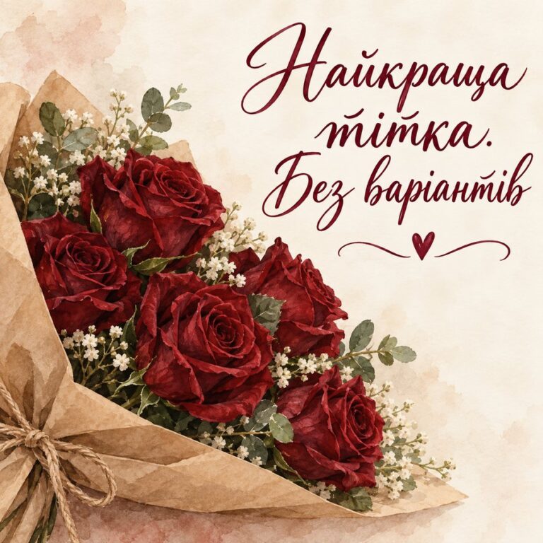Найкраща тітка. Без варіантів - листівка з привітанням з Днем народження тітці