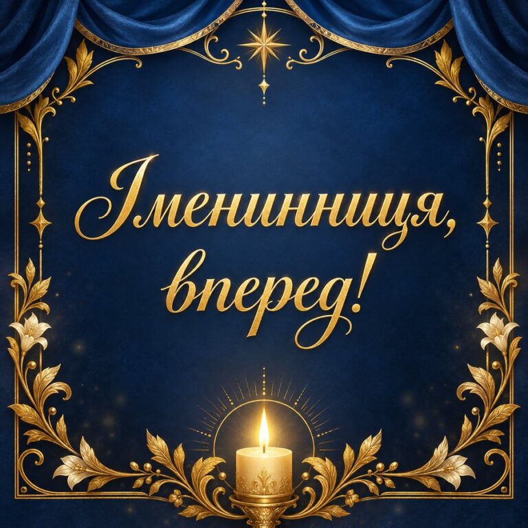 Іменинниця, вперед! - листівка з привітанням з Днем народження тітці