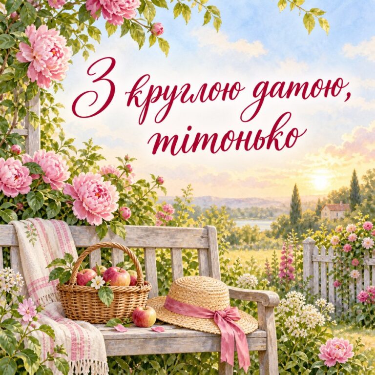 З круглою датою, тітонько - листівка з привітанням з Днем народження тітці