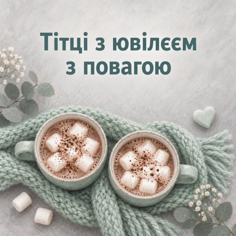 Тітці з ювілеєм з повагою - листівка з привітанням з Днем народження тітці