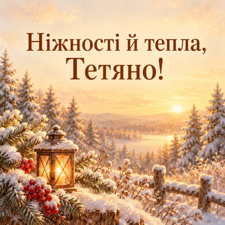 Ніжності й тепла, Тетяно! - листівка з привітанням з Днем ангела Тетяни