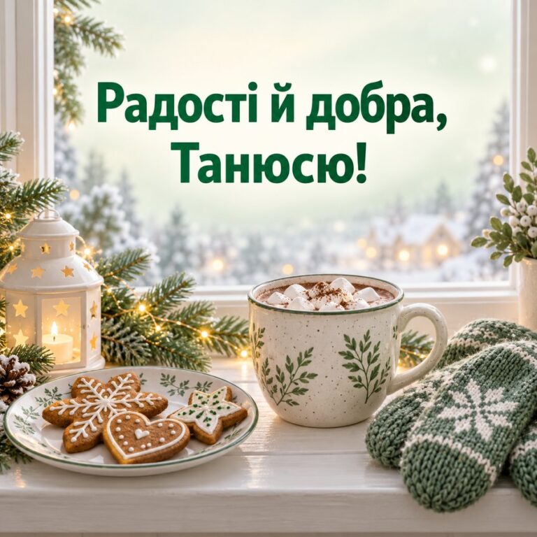 Радості й добра, Танюсю! - листівка з привітанням з Днем ангела Тетяни