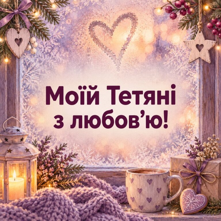 Моїй Тетяні з любовʼю! - листівка з привітанням з Днем ангела Тетяни