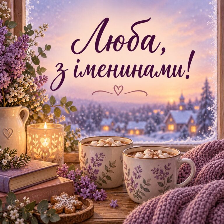 Люба, з іменинами! - листівка з привітанням з Днем ангела Тетяни