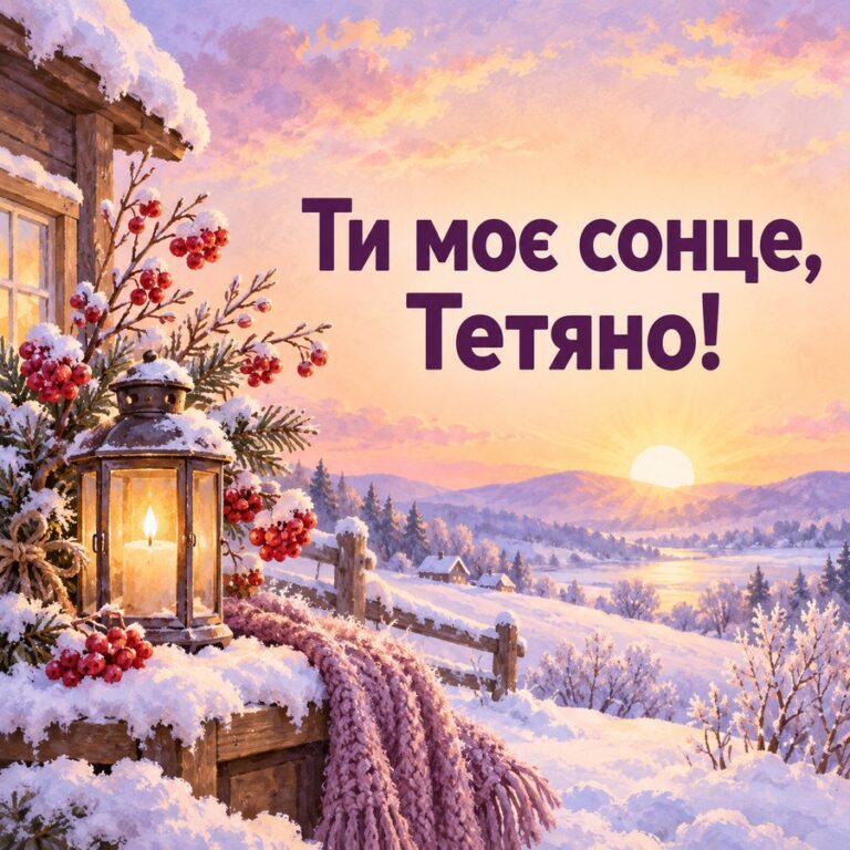 Ти моє сонце, Тетяно! - листівка з привітанням з Днем ангела Тетяни