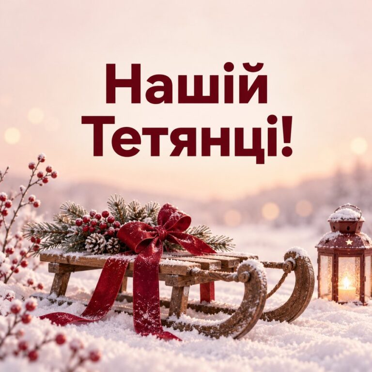 Нашій Тетянці! - листівка з привітанням з Днем ангела Тетяни
