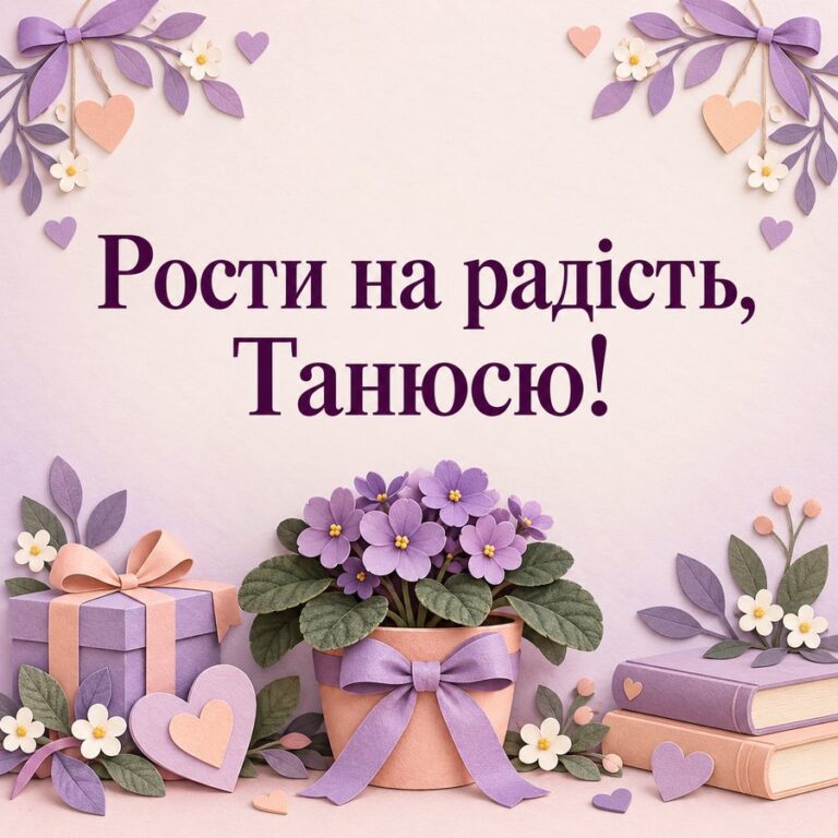 Рости на радість, Танюсю! - листівка з привітанням з Днем ангела Тетяни