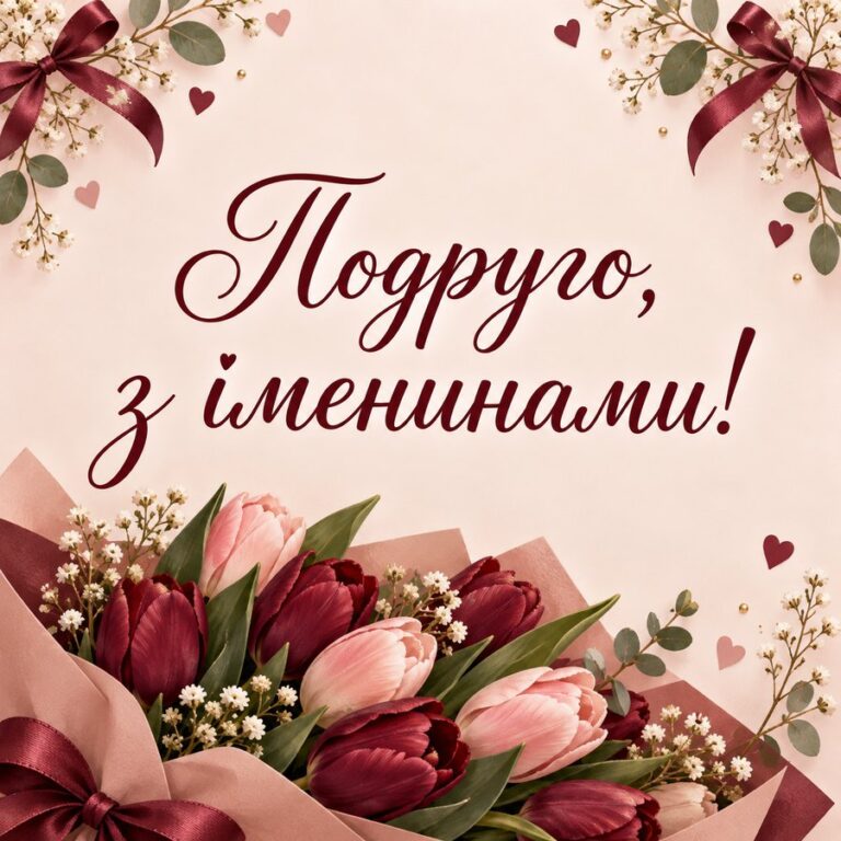 Подруго, з іменинами! - листівка з привітанням з Днем ангела Тетяни