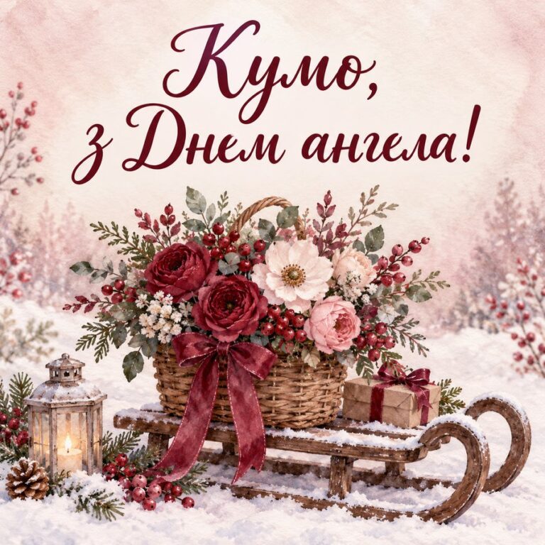 Кумо, з Днем ангела! - листівка з привітанням з Днем ангела Тетяни