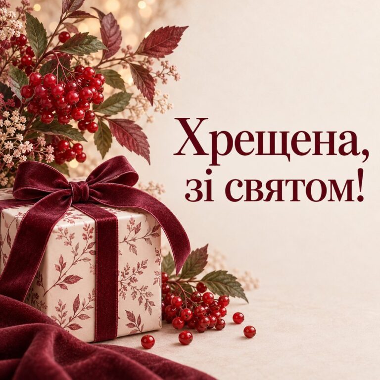 Хрещена, зі святом! - листівка з привітанням з Днем ангела Тетяни