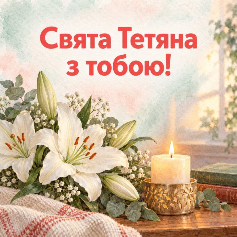 Свята Тетяна з тобою! - листівка з привітанням з Днем ангела Тетяни