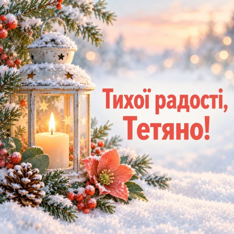 Тихої радості, Тетяно! - листівка з привітанням з Днем ангела Тетяни