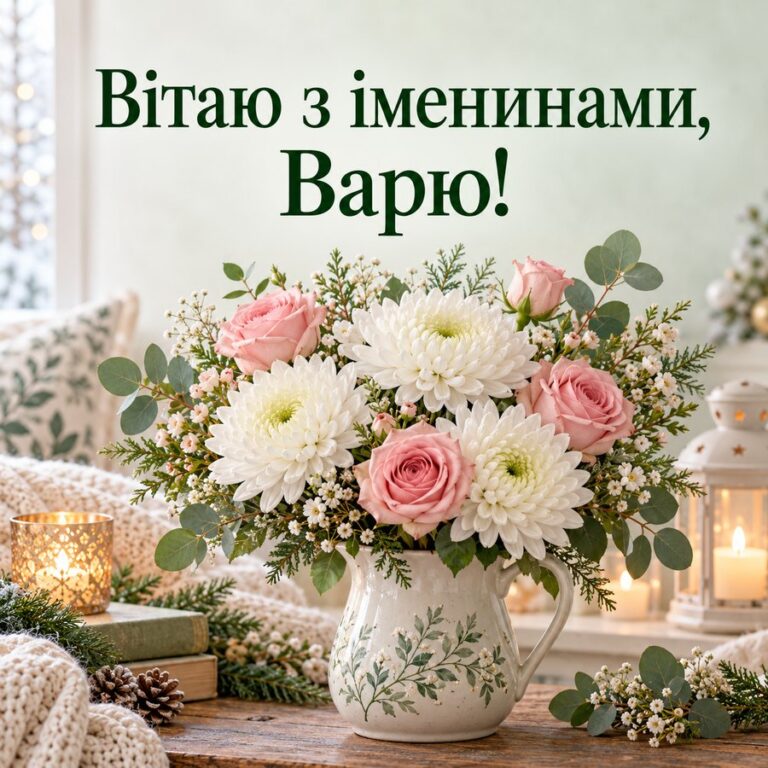 Вітаю з іменинами, Варю! - листівка з привітанням з Днем ангела Варвари