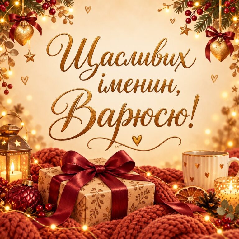 Щасливих іменин, Варюсю! - листівка з привітанням з Днем ангела Варвари