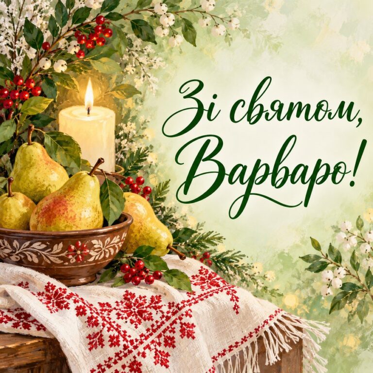 Зі святом, Варваро! - листівка з привітанням з Днем ангела Варвари
