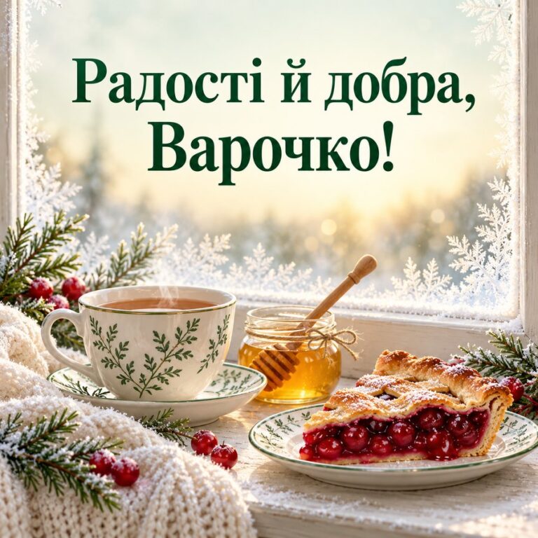 Радості й добра, Варочко! - листівка з привітанням з Днем ангела Варвари