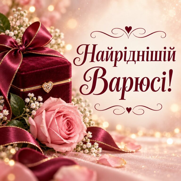 Найріднішій Варюсі! - листівка з привітанням з Днем ангела Варвари