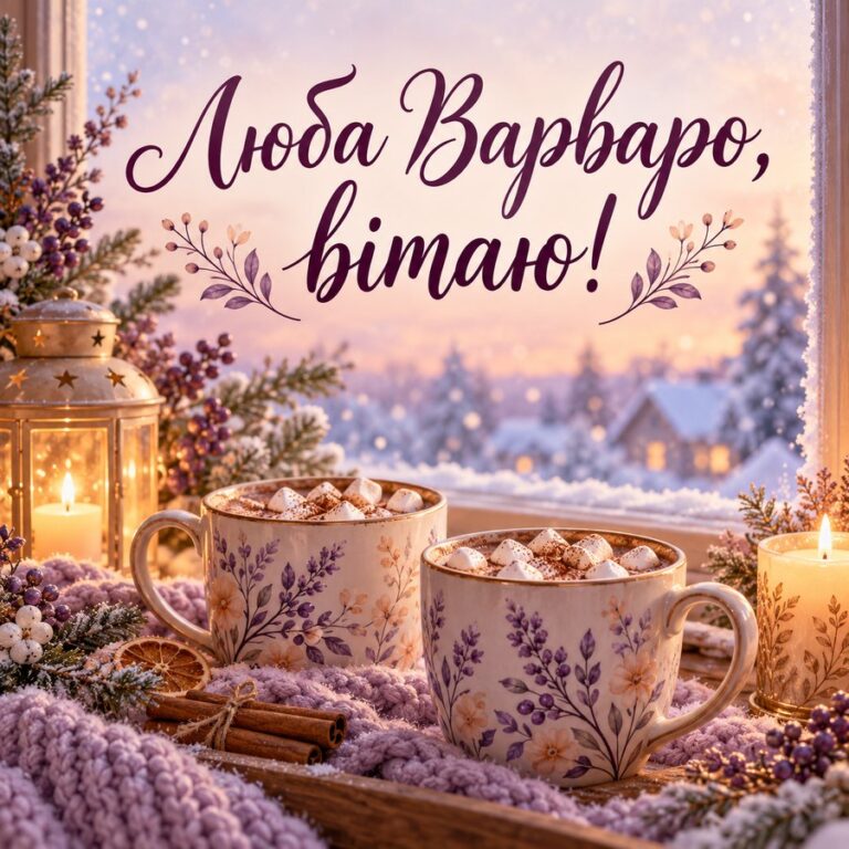 Люба Варваро, вітаю! - листівка з привітанням з Днем ангела Варвари