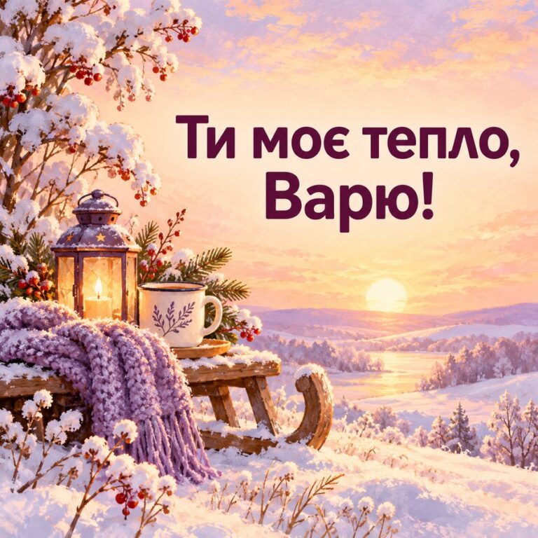 Ти моє тепло, Варю! - листівка з привітанням з Днем ангела Варвари