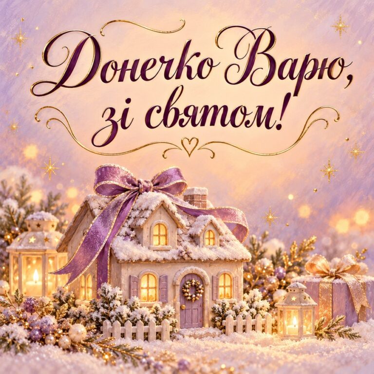 Донечко Варю, зі святом! - листівка з привітанням з Днем ангела Варвари