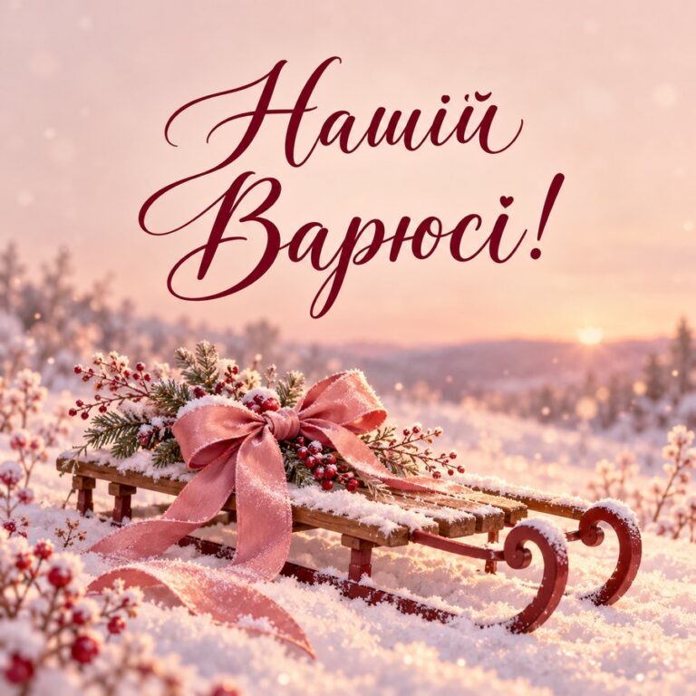 Нашій Варюсі! - листівка з привітанням з Днем ангела Варвари