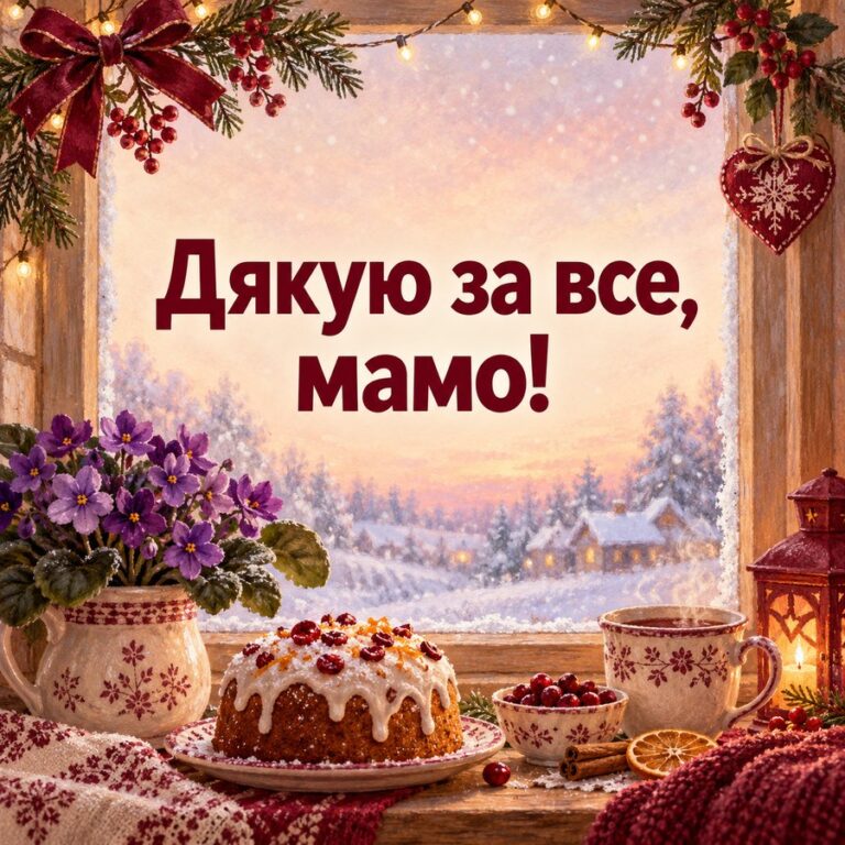 Дякую за все, мамо! - листівка з привітанням з Днем ангела Варвари