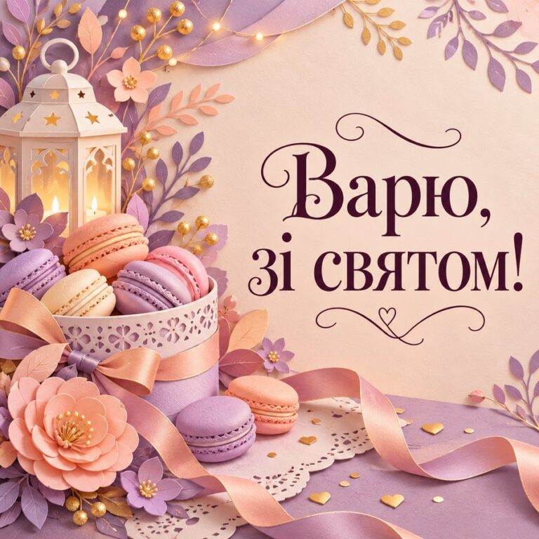 Варю, зі святом! - листівка з привітанням з Днем ангела Варвари