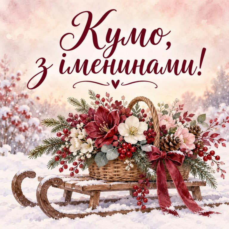 Кумо, з іменинами! - листівка з привітанням з Днем ангела Варвари