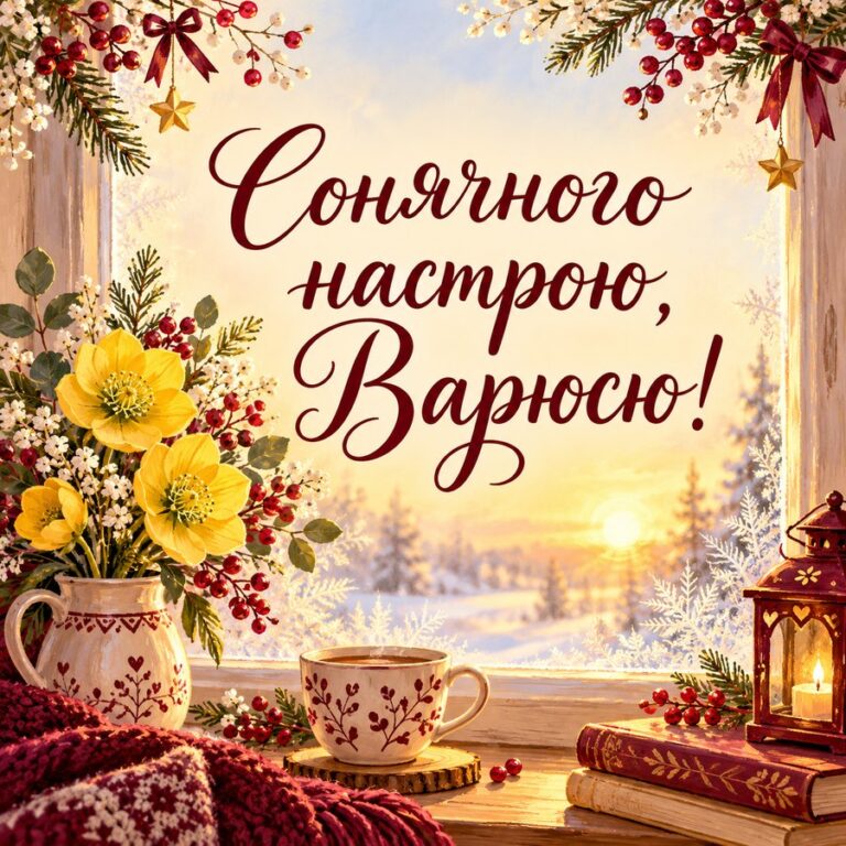 Сонячного настрою, Варюсю! - листівка з привітанням з Днем ангела Варвари