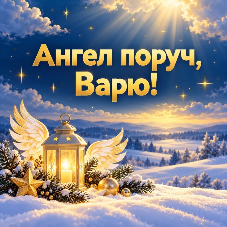 Ангел поруч, Варю! - листівка з привітанням з Днем ангела Варвари