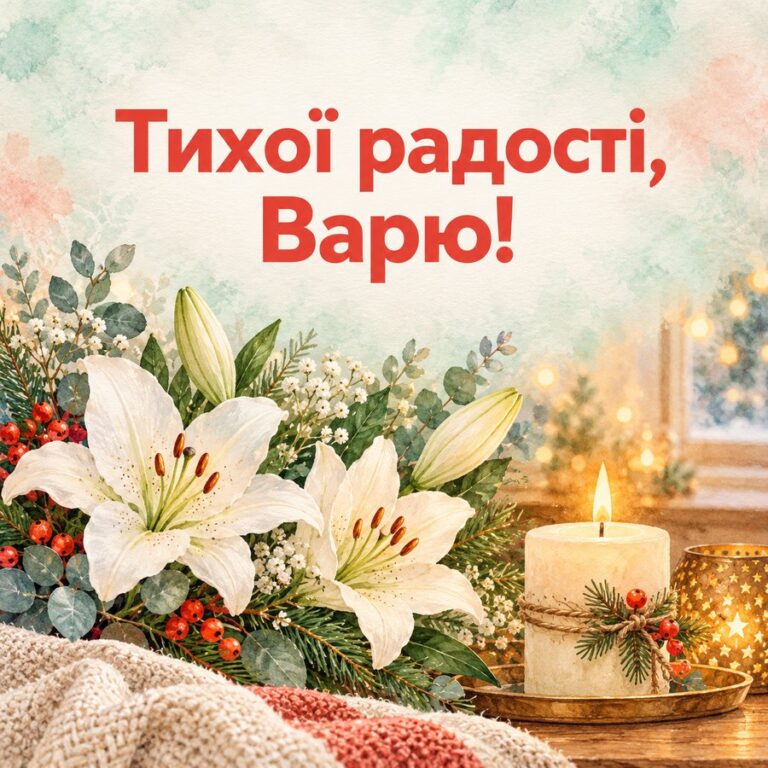 Тихої радості, Варю! - листівка з привітанням з Днем ангела Варвари