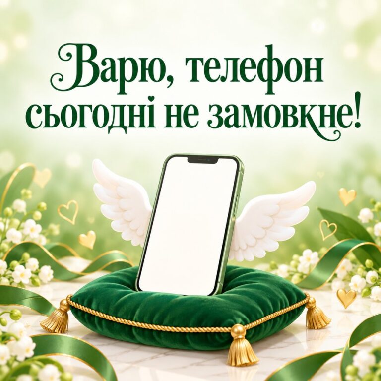 Варю, телефон сьогодні не замовкне! - листівка з привітанням з Днем ангела Варвари
