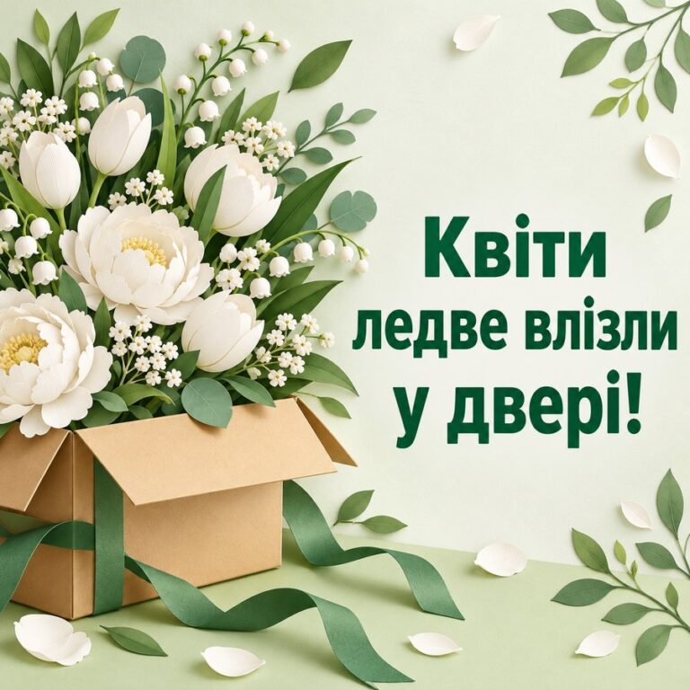 Квіти ледве влізли у двері! - листівка з привітанням з Днем ангела Варвари