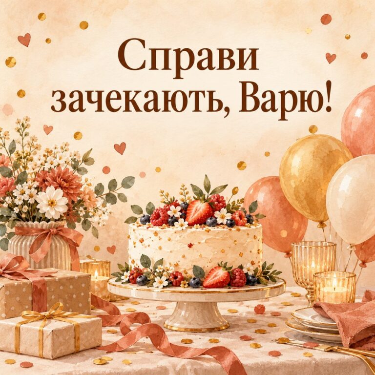 Справи зачекають, Варю! - листівка з привітанням з Днем ангела Варвари