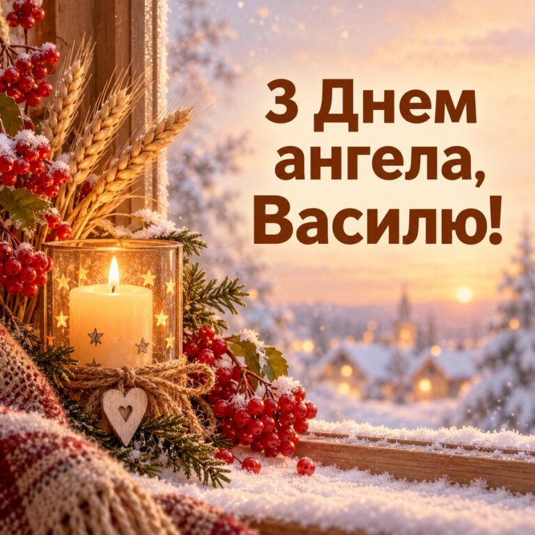 З Днем ангела, Василю! - листівка з привітанням з Днем ангела Василя