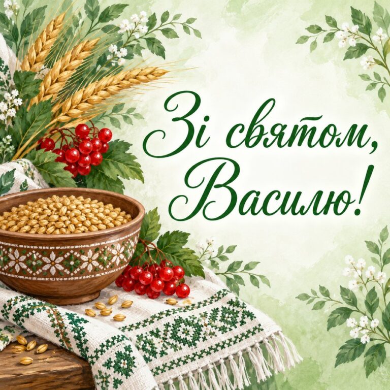 Зі святом, Василю! - листівка з привітанням з Днем ангела Василя